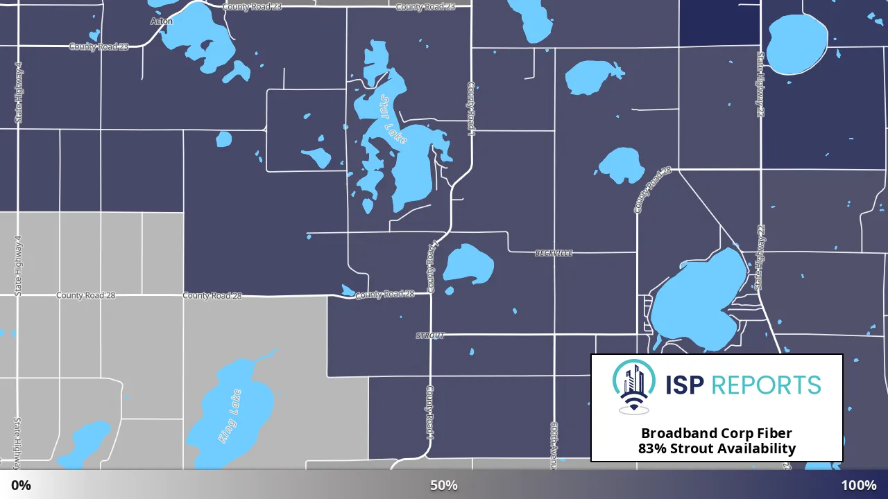 Strout, MN map of internet availability