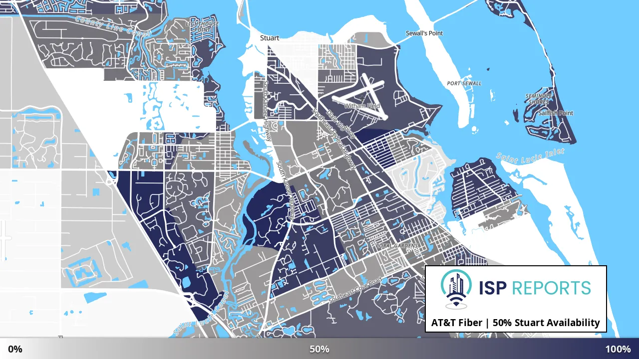 Stuart, FL map of internet availability