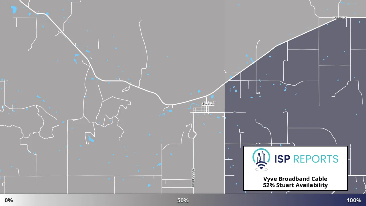 Stuart, OK map of internet availability