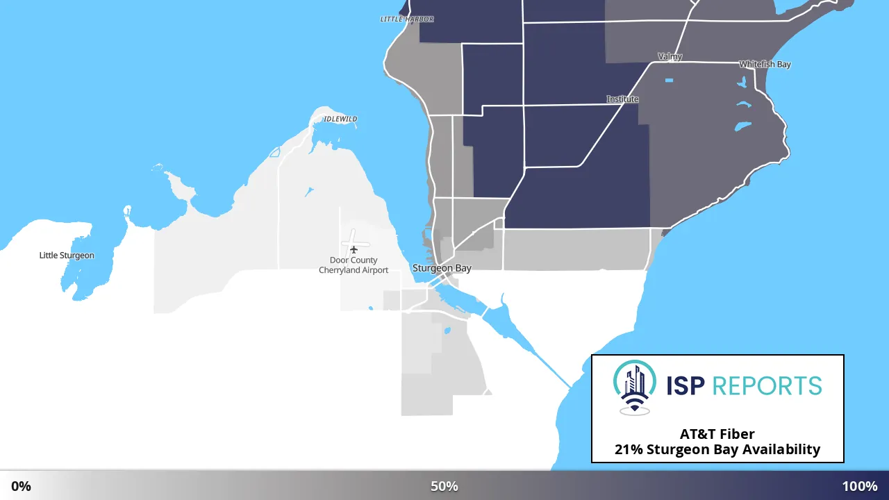 Sturgeon Bay, WI map of internet availability