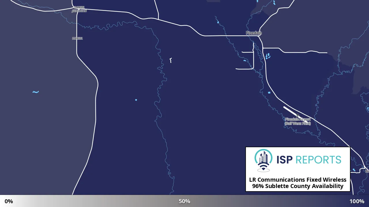 Sublette County, WY map of internet availability
