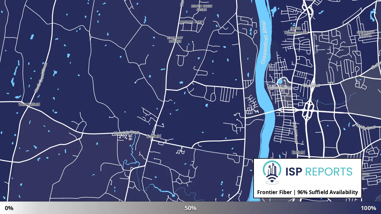 Suffield, CT map of internet availability