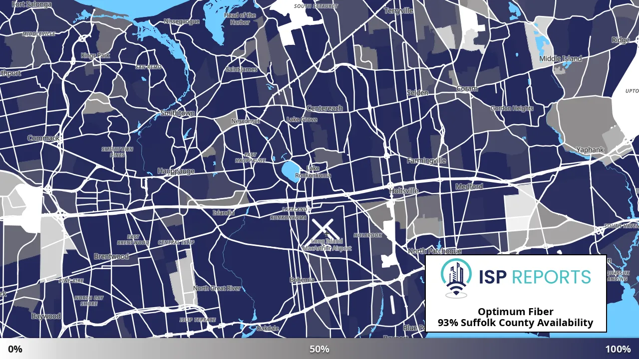 Suffolk County, NY map of internet availability
