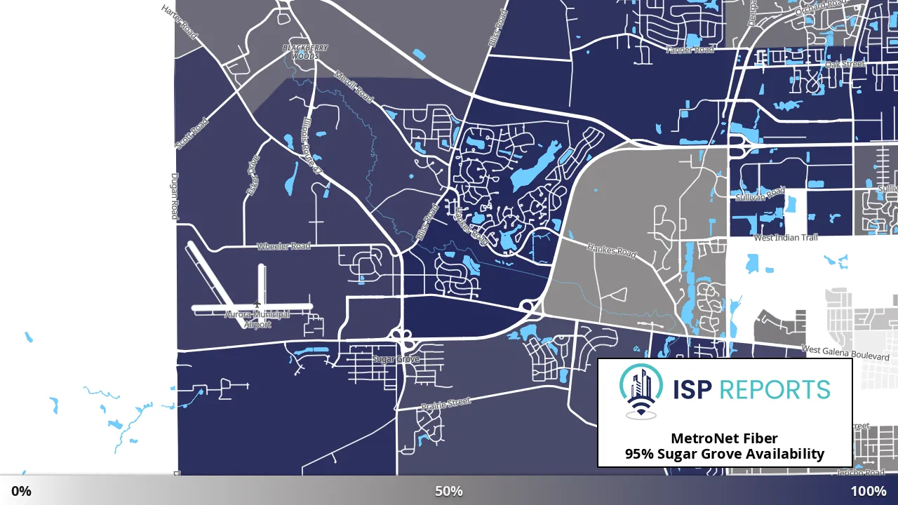Sugar Grove, IL map of internet availability