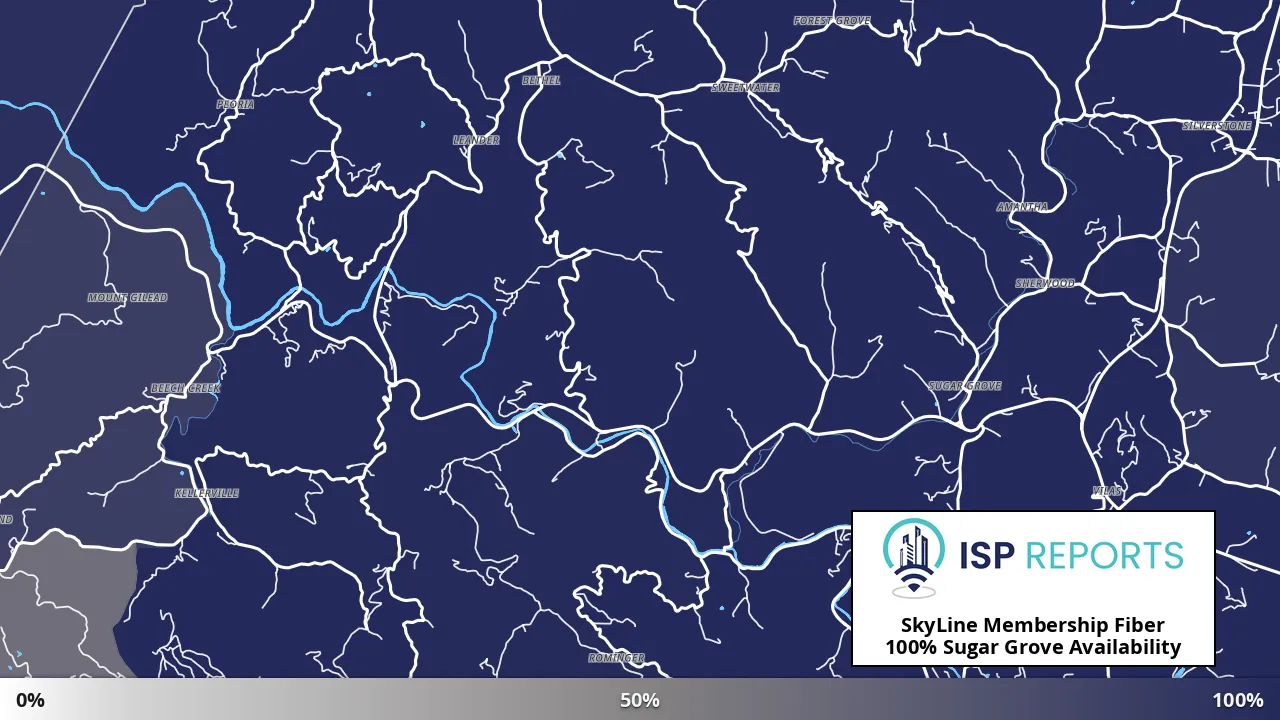 Sugar Grove, NC map of internet availability