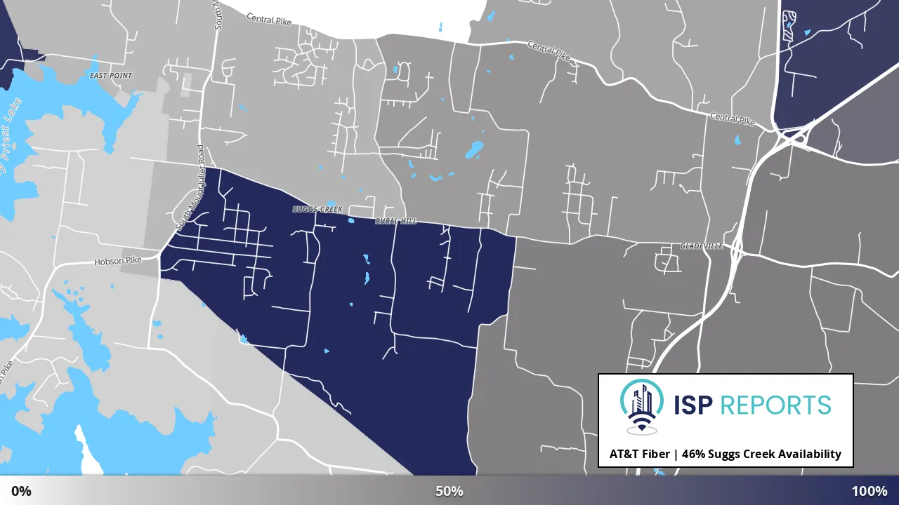 Suggs Creek, TN map of internet availability