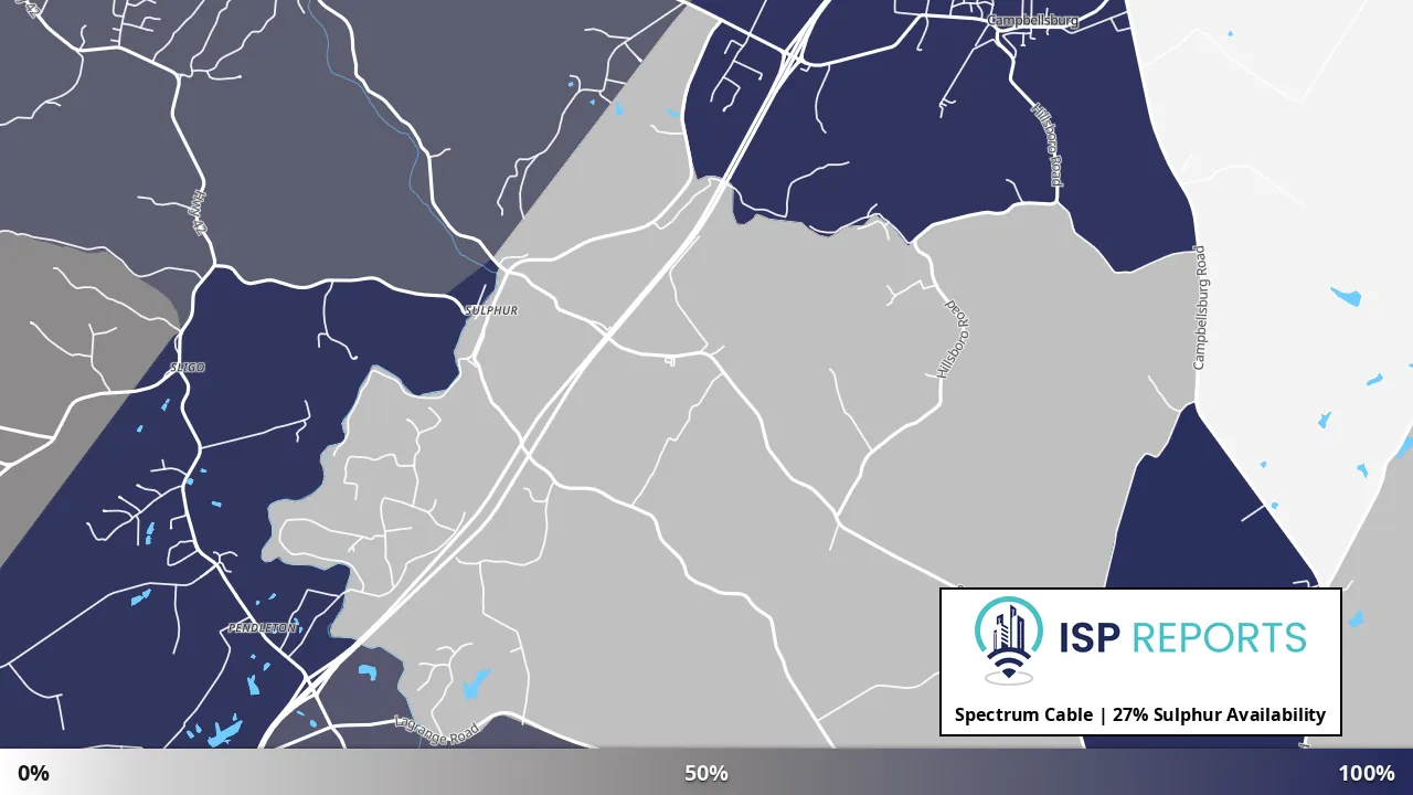 Sulphur, KY map of internet availability