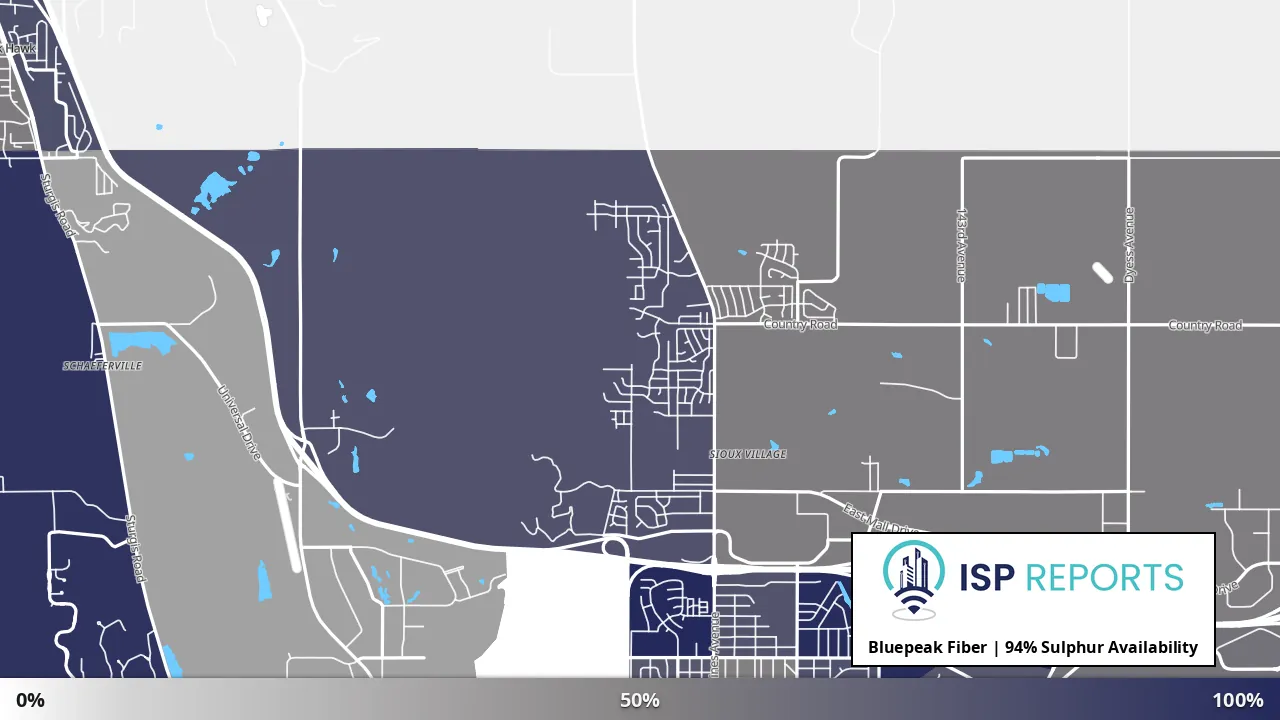 Sulphur, SD map of internet availability