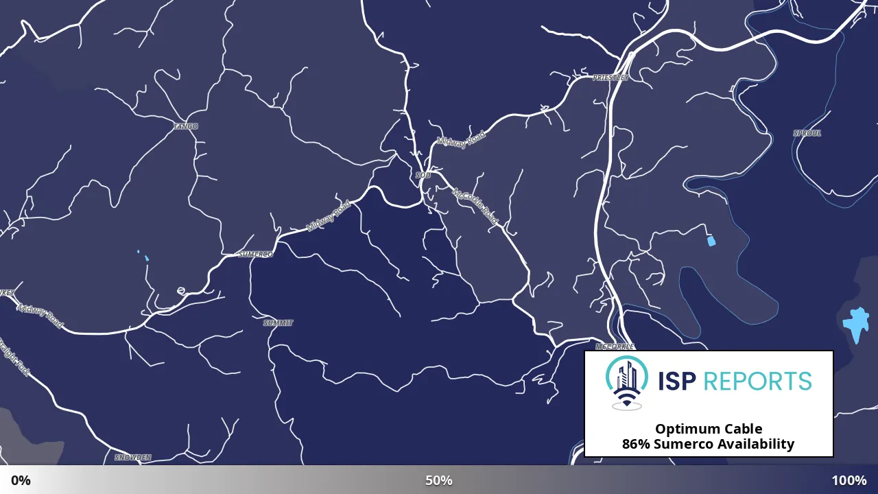 Sumerco, WV map of internet availability