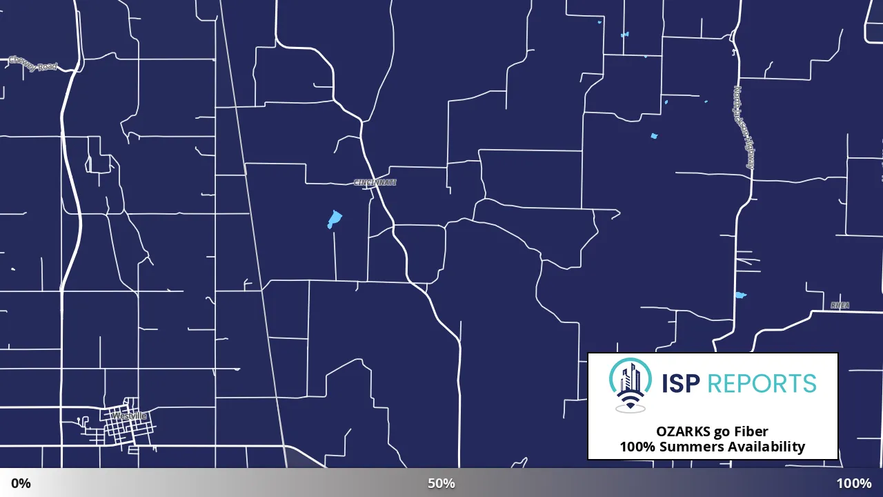 Summers, AR map of internet availability
