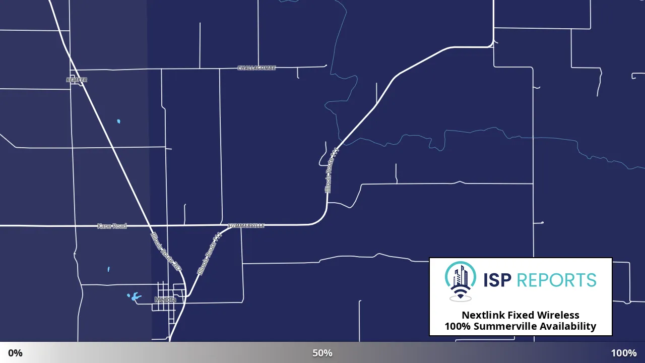 Summerville, IL map of internet availability