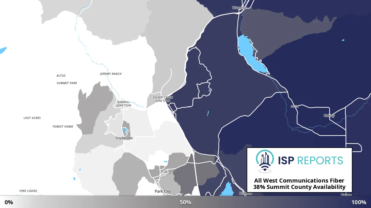 Summit County, UT map of internet availability