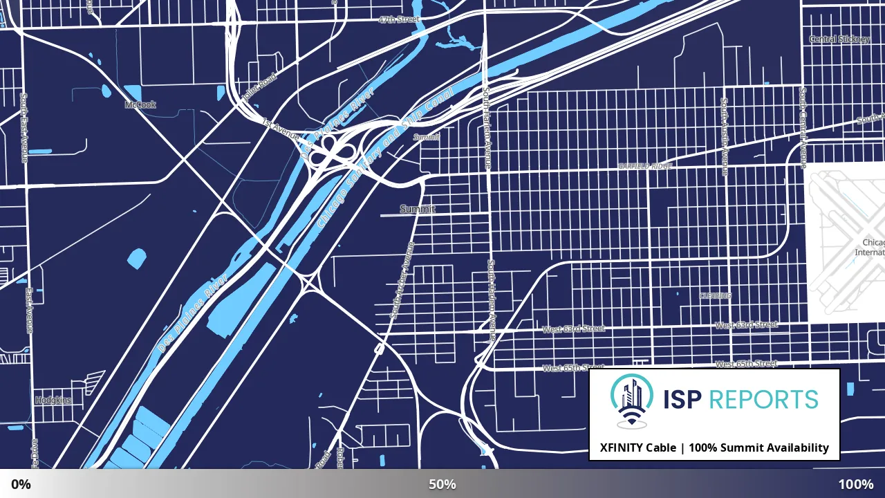 Summit, IL map of internet availability
