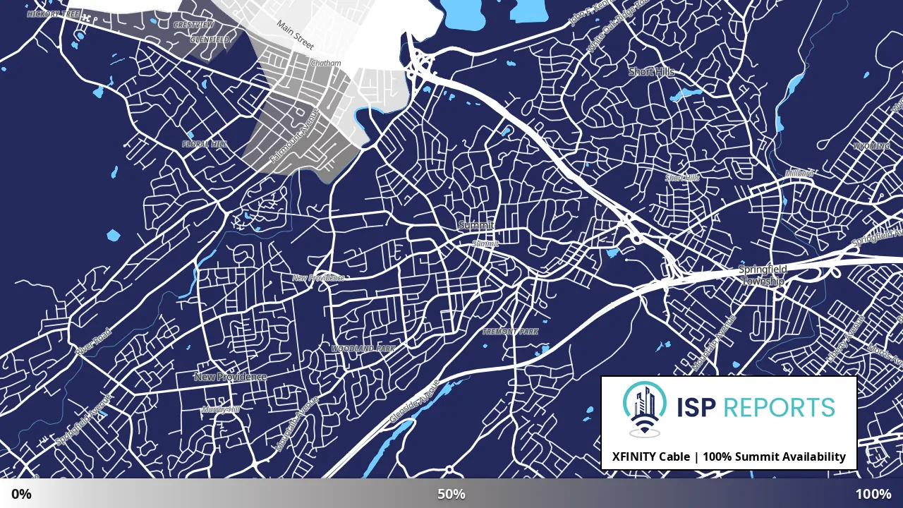 Summit, NJ map of internet availability