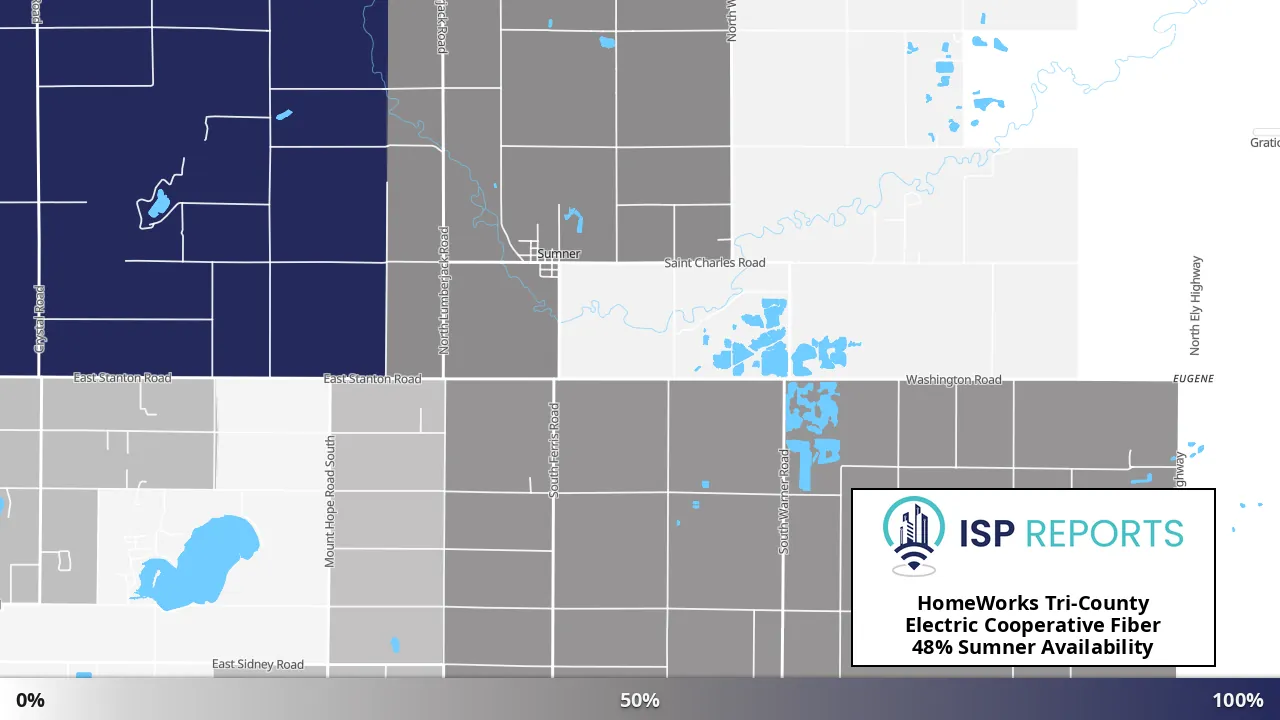 Sumner, MI map of internet availability