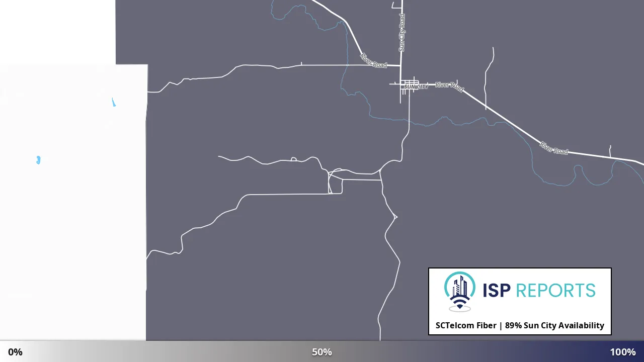 Sun City, KS map of internet availability