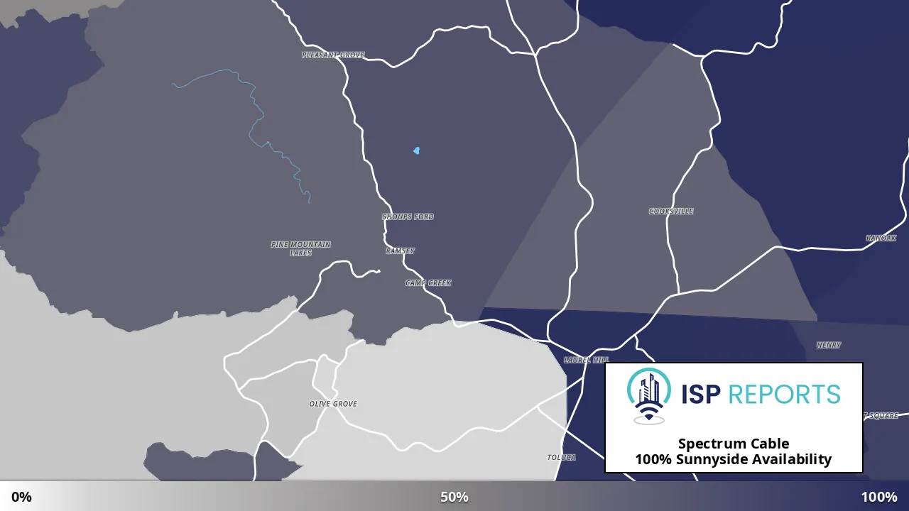 Sunnyside, NC map of internet availability