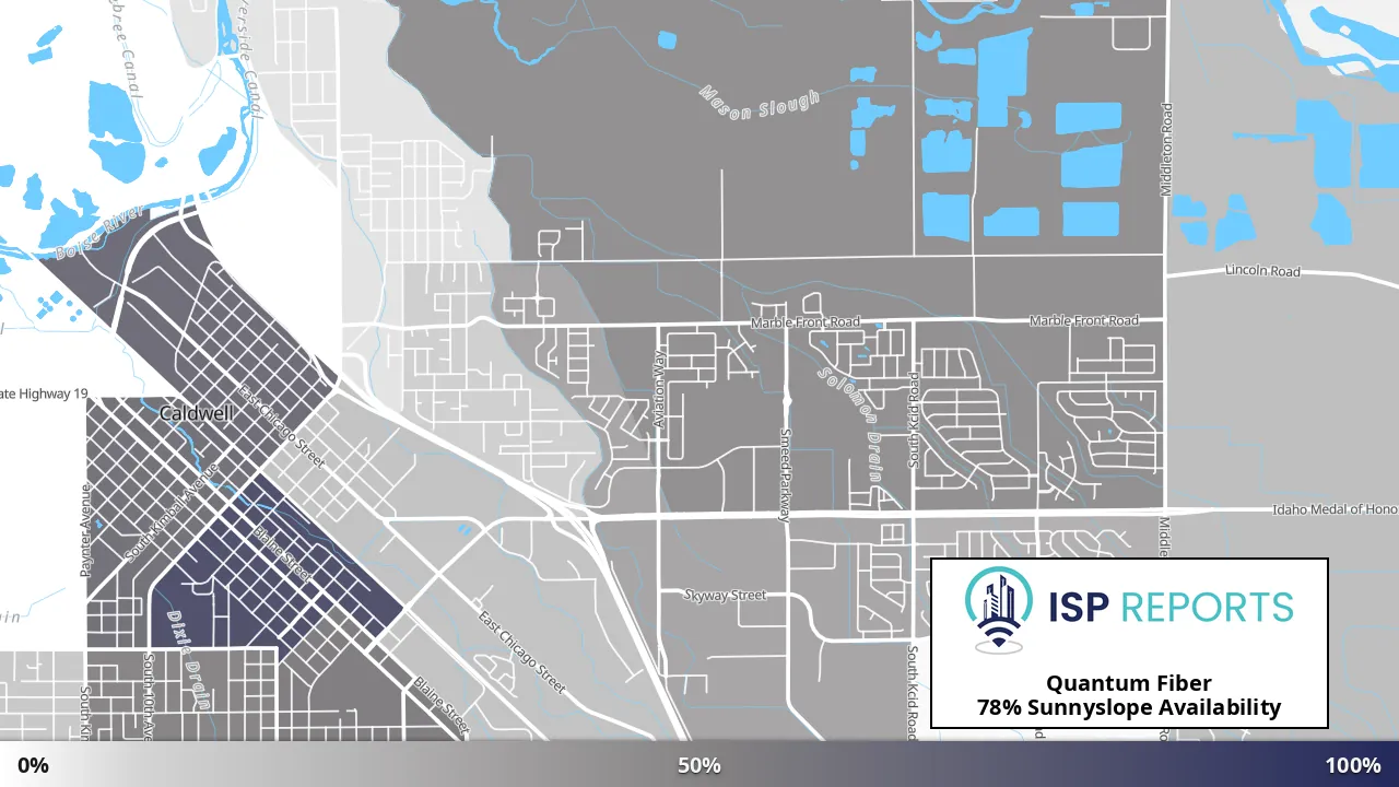 Sunnyslope, ID map of internet availability