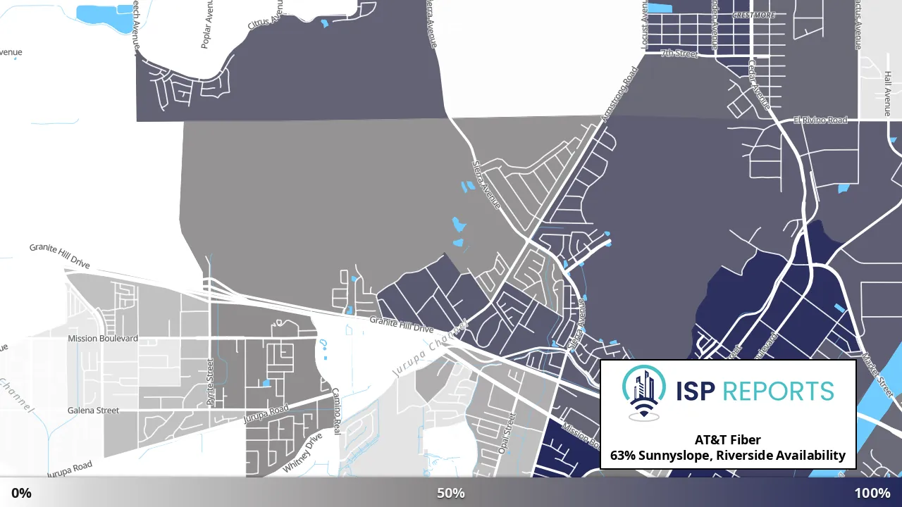 Sunnyslope, Riverside, CA map of internet availability