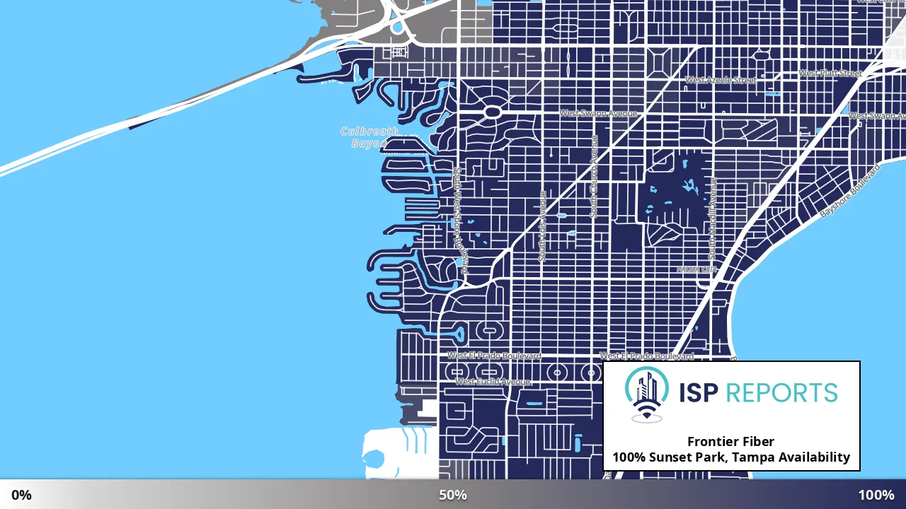 Sunset Park, Tampa, FL map of internet availability