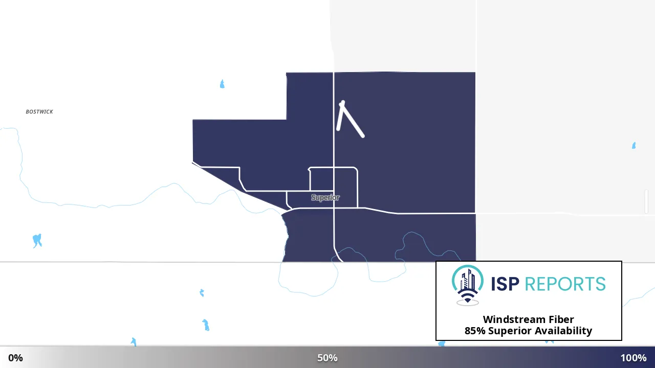 Superior, NE map of internet availability