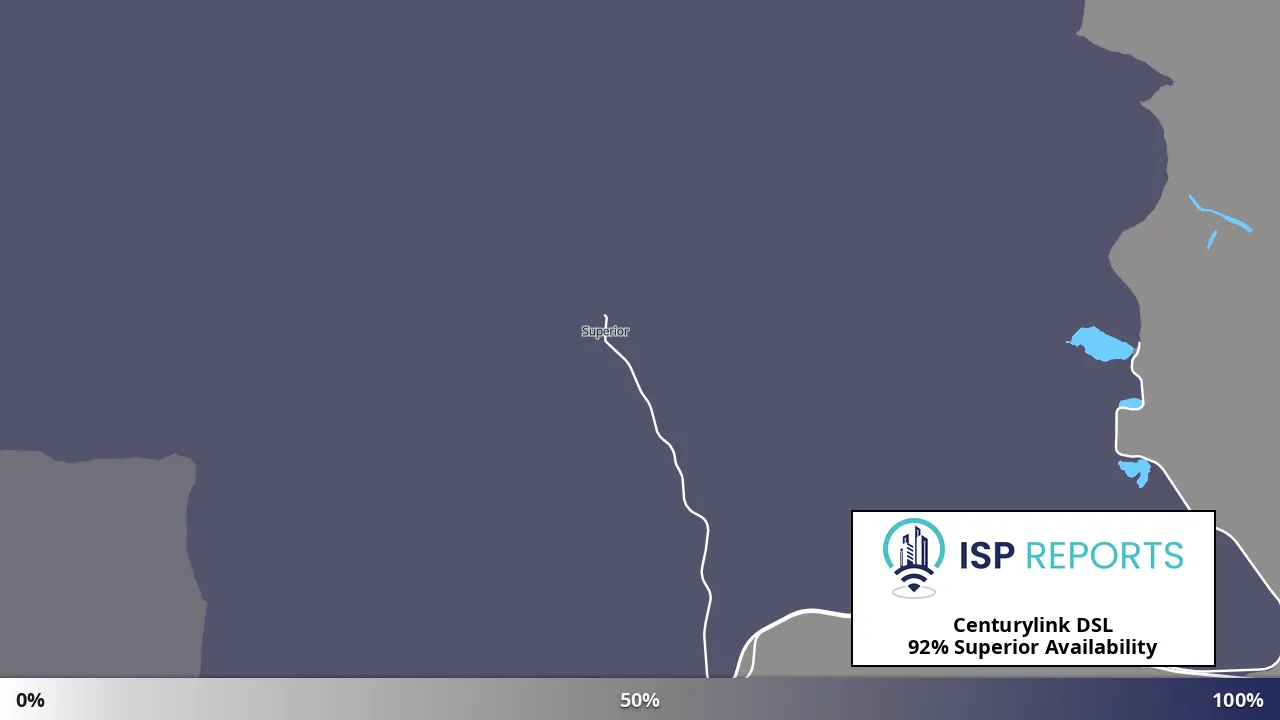 Superior, WY map of internet availability