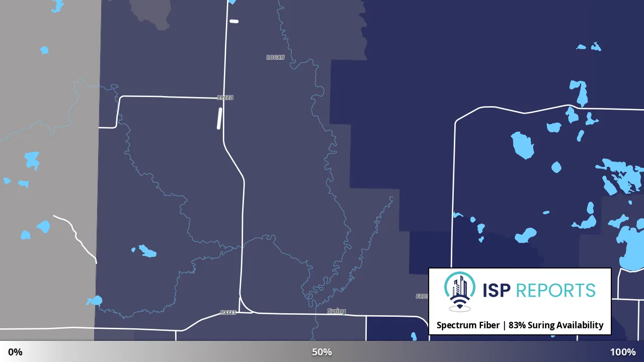 Suring, WI map of internet availability