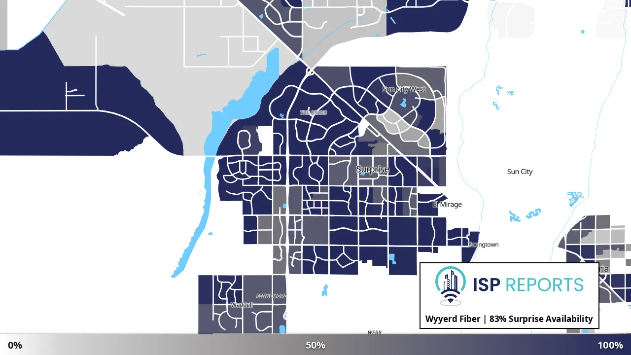 Surprise, AZ map of internet availability