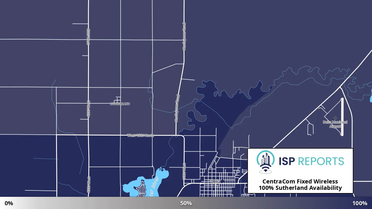 Sutherland, UT map of internet availability