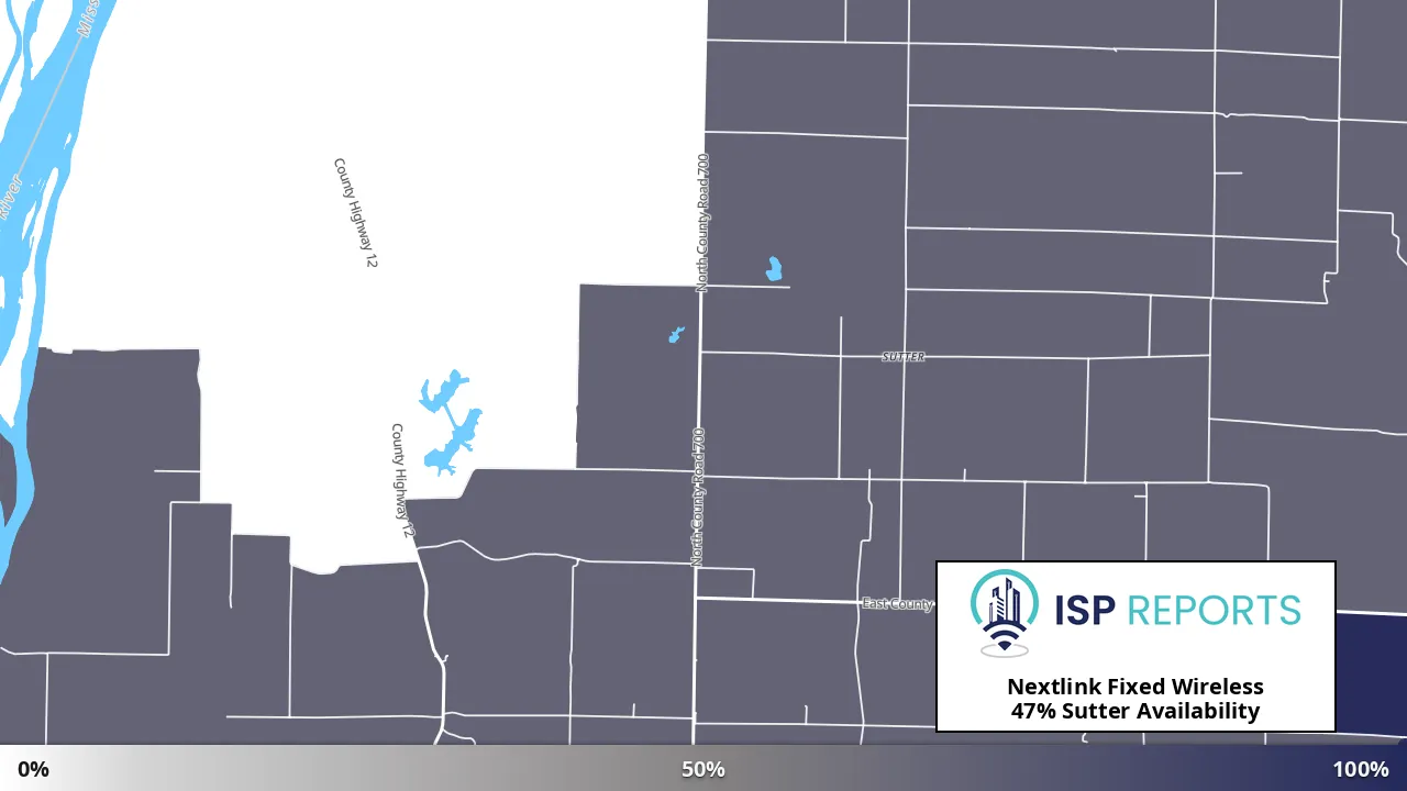 Sutter, IL map of internet availability