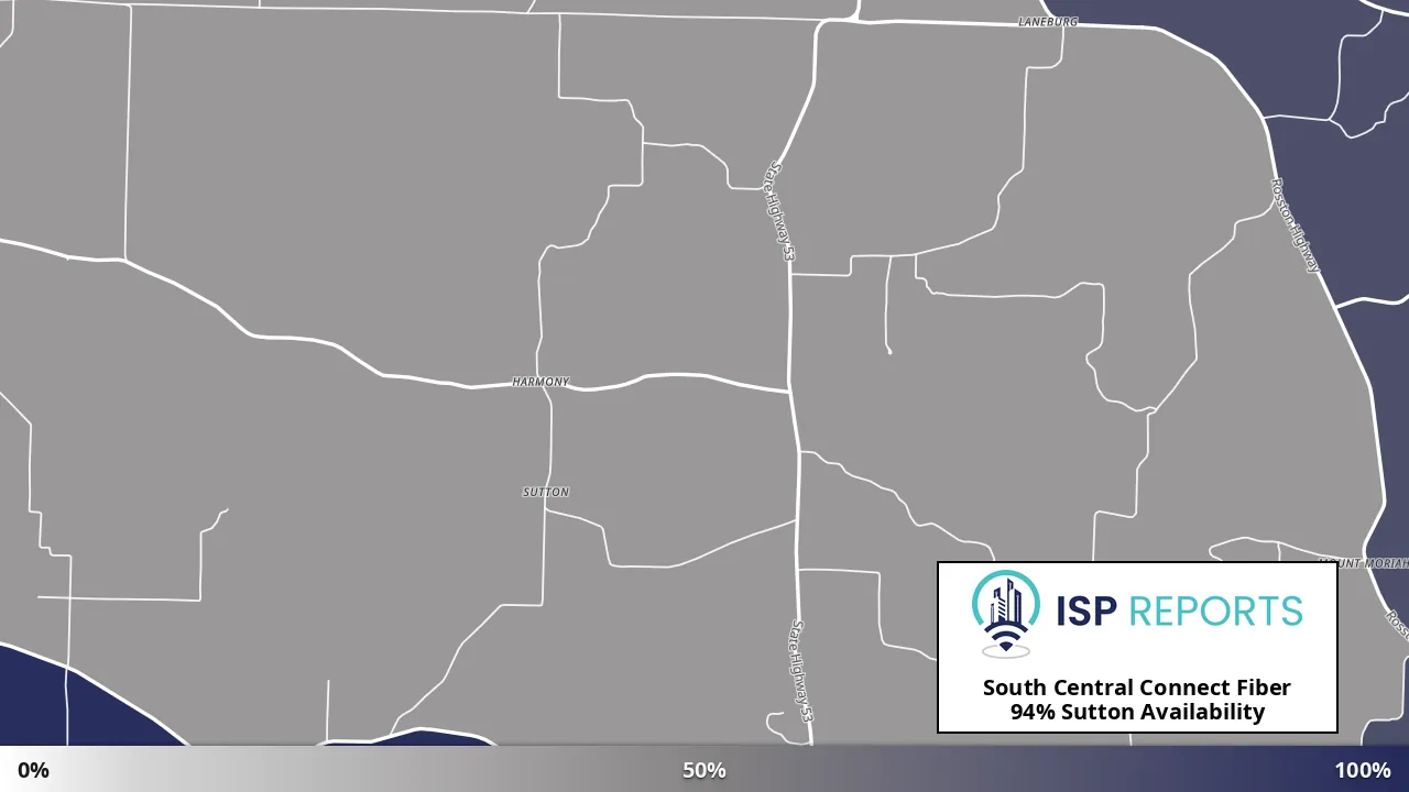 Sutton, AR map of internet availability