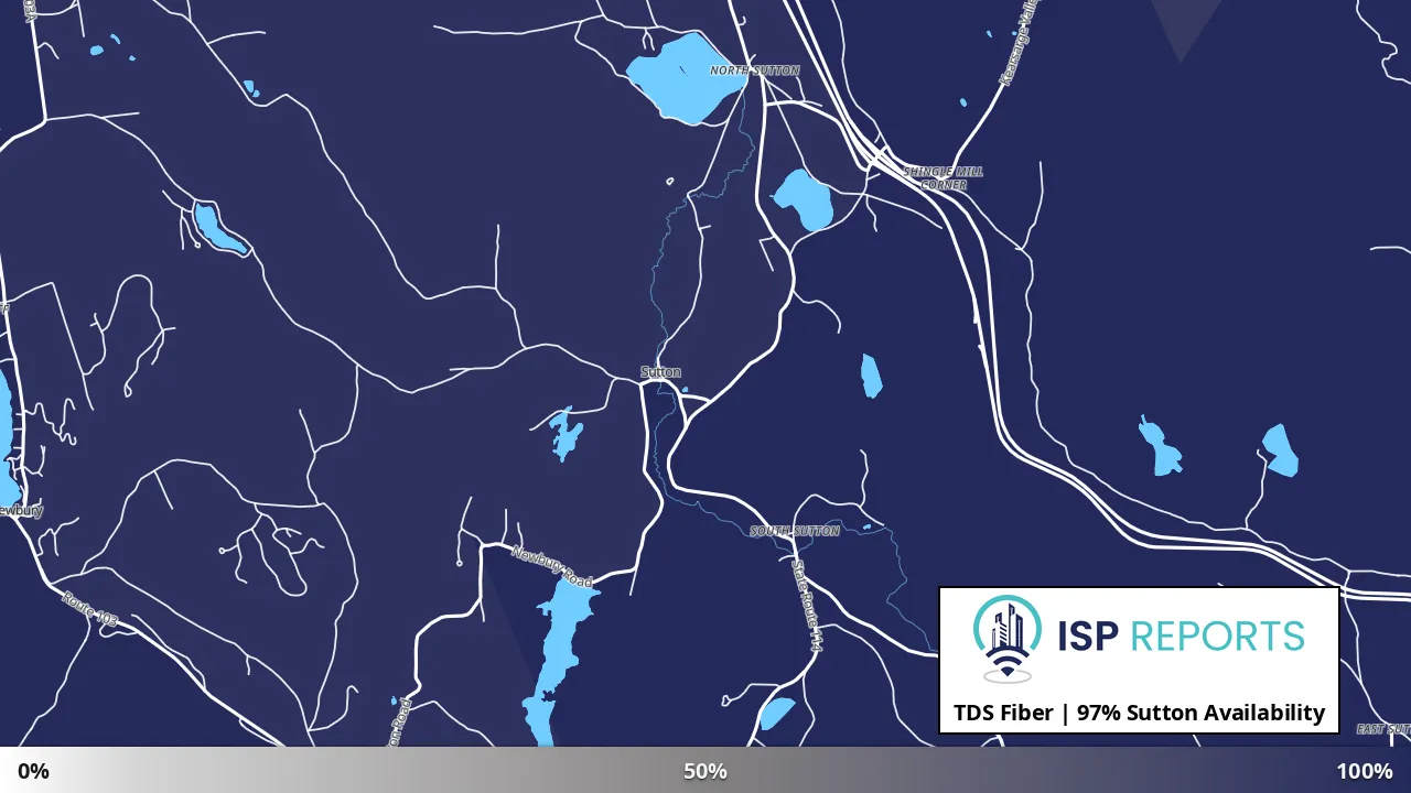 Sutton, NH map of internet availability