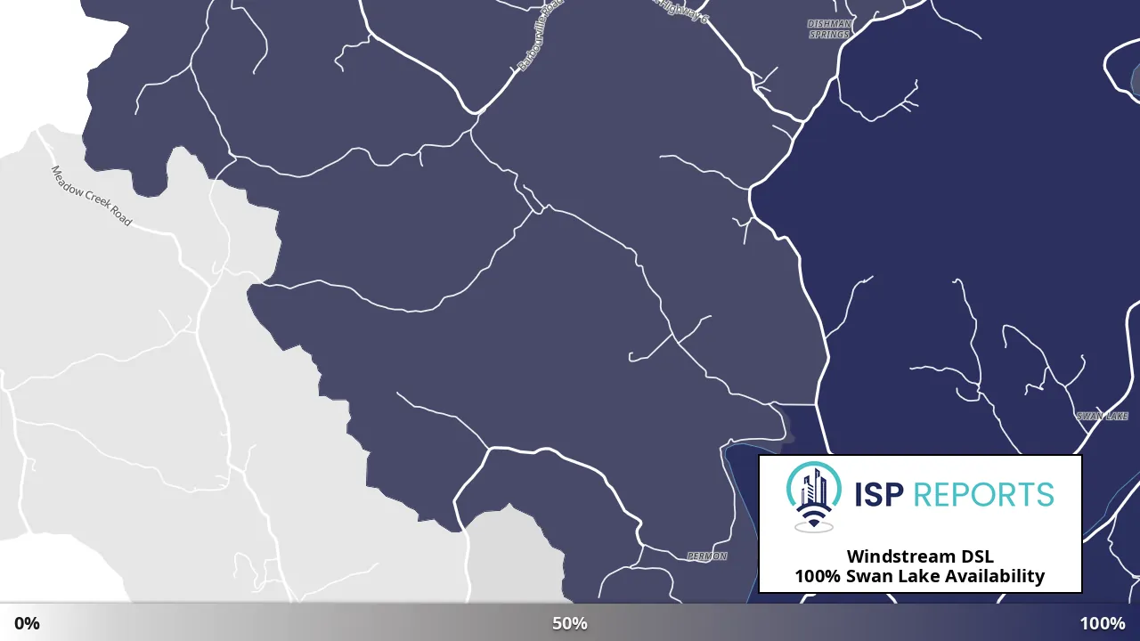 Swan Lake, KY map of internet availability