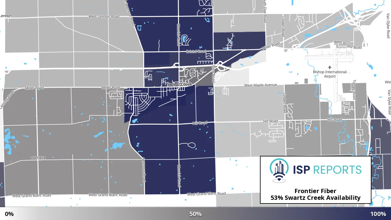 Swartz Creek, MI map of internet availability
