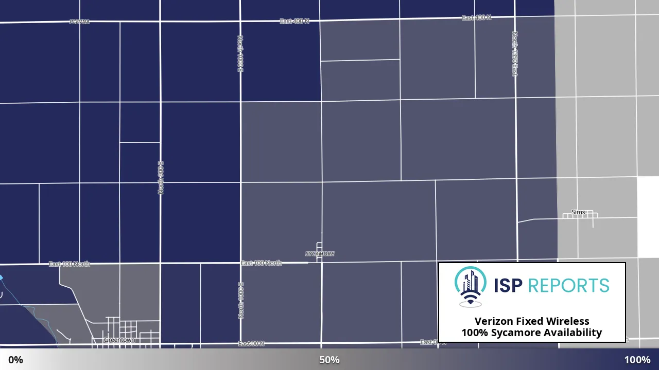 Sycamore, IN map of internet availability