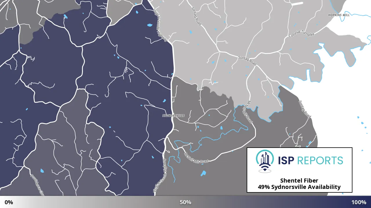 Sydnorsville, VA map of internet availability