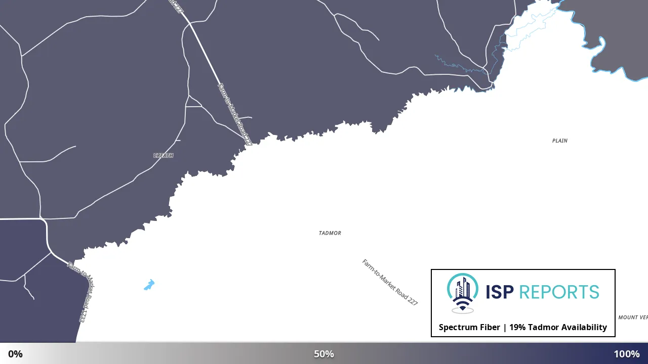 Tadmor, TX map of internet availability