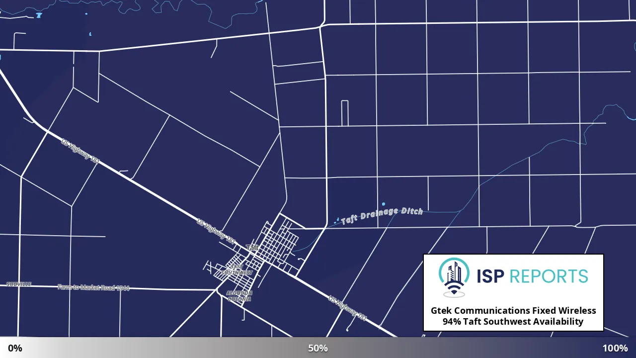 Taft Southwest, TX map of internet availability