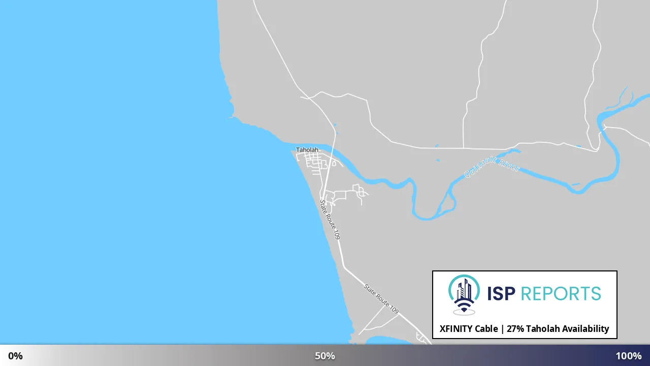 Taholah, WA map of internet availability
