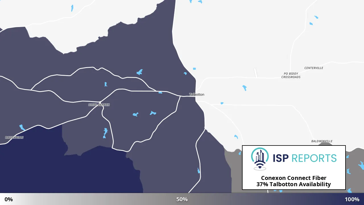 Talbotton, GA map of internet availability