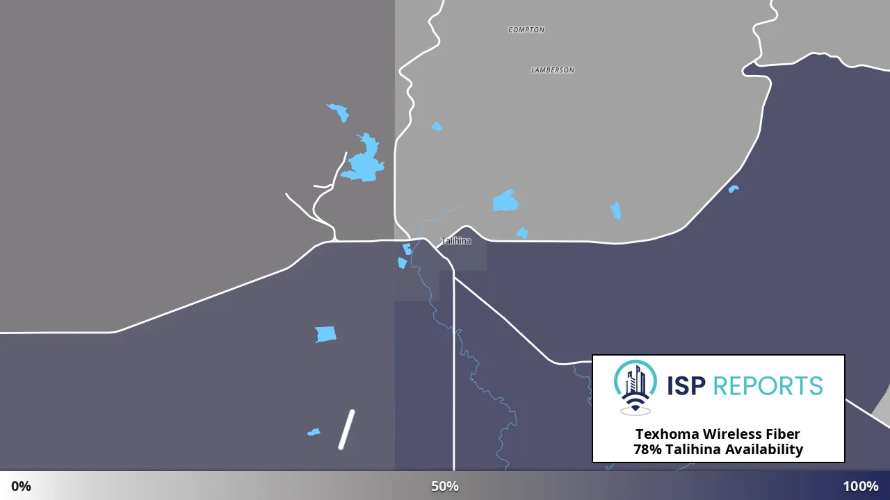 Talihina, OK map of internet availability