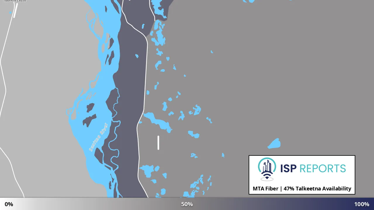 Talkeetna, AK map of internet availability