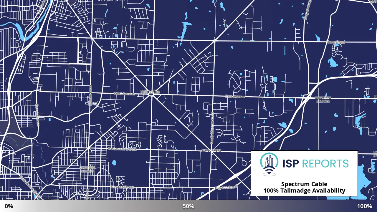Tallmadge, OH map of internet availability
