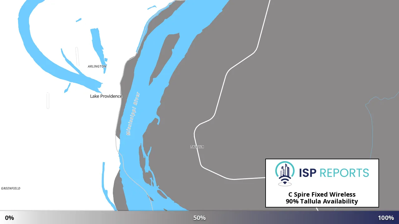 Tallula, MS map of internet availability