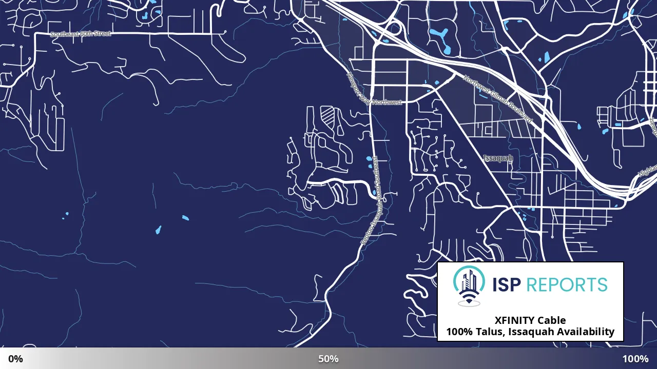 Talus, Issaquah, WA map of internet availability