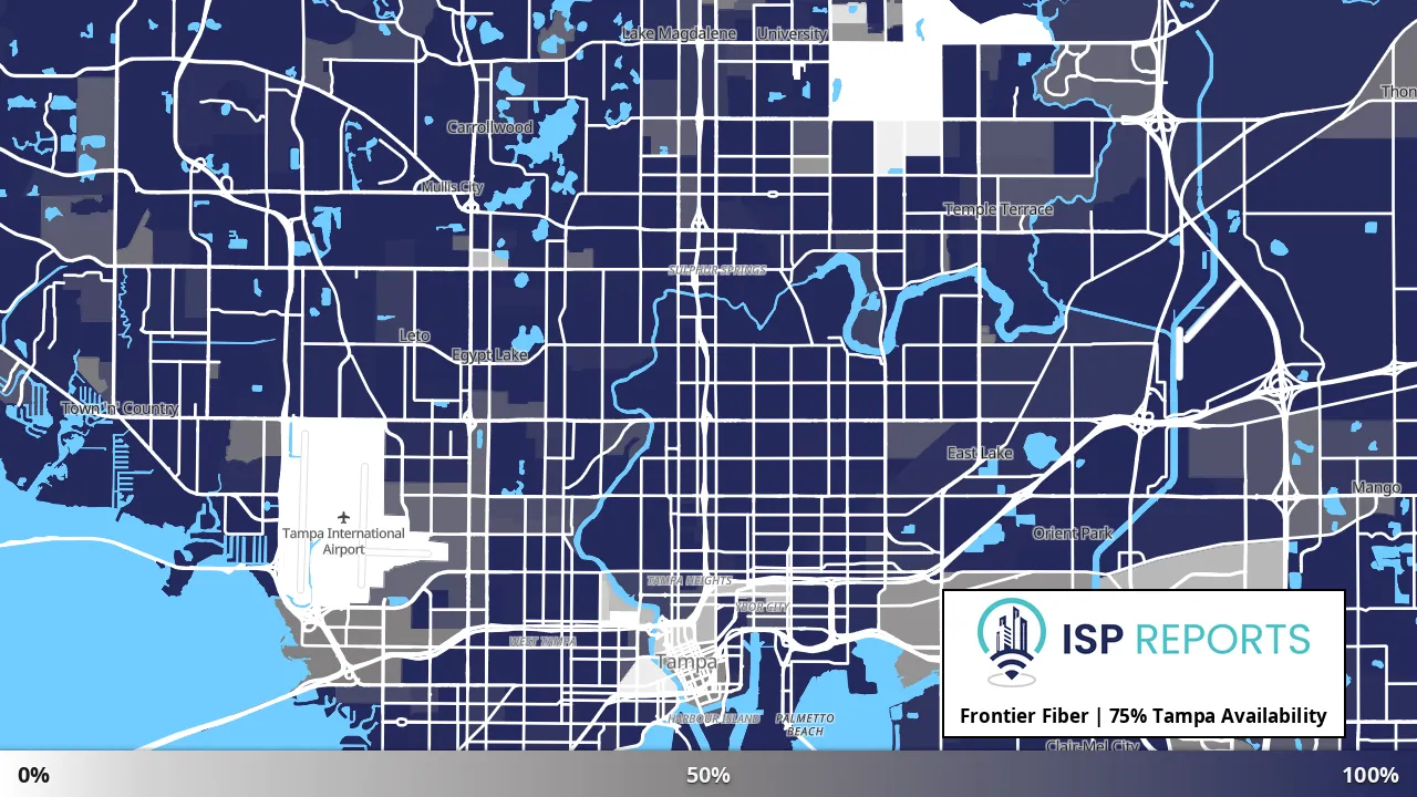 Tampa, FL map of internet availability