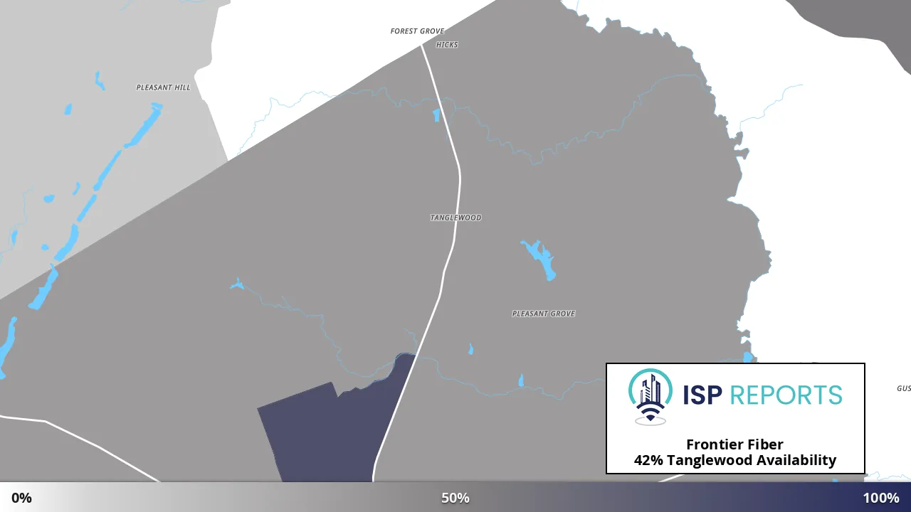 Tanglewood, TX map of internet availability