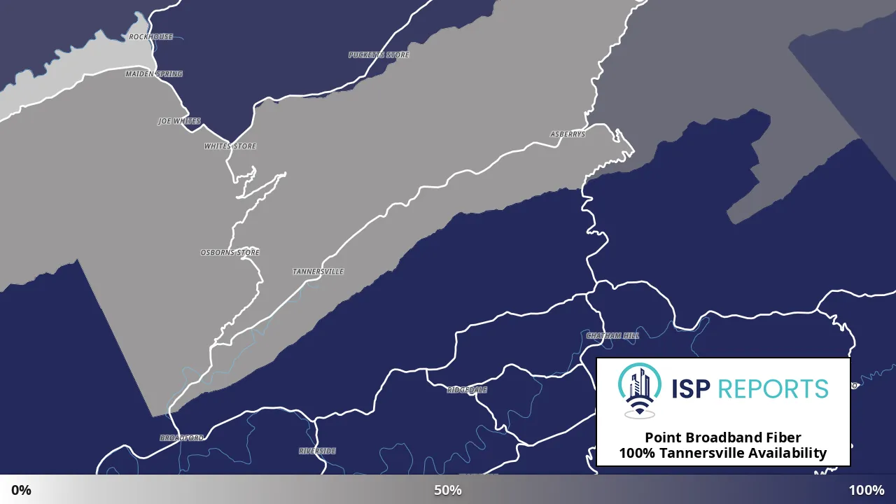 Tannersville, VA map of internet availability