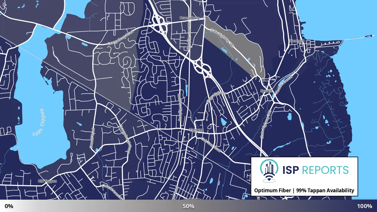 Tappan, NY map of internet availability