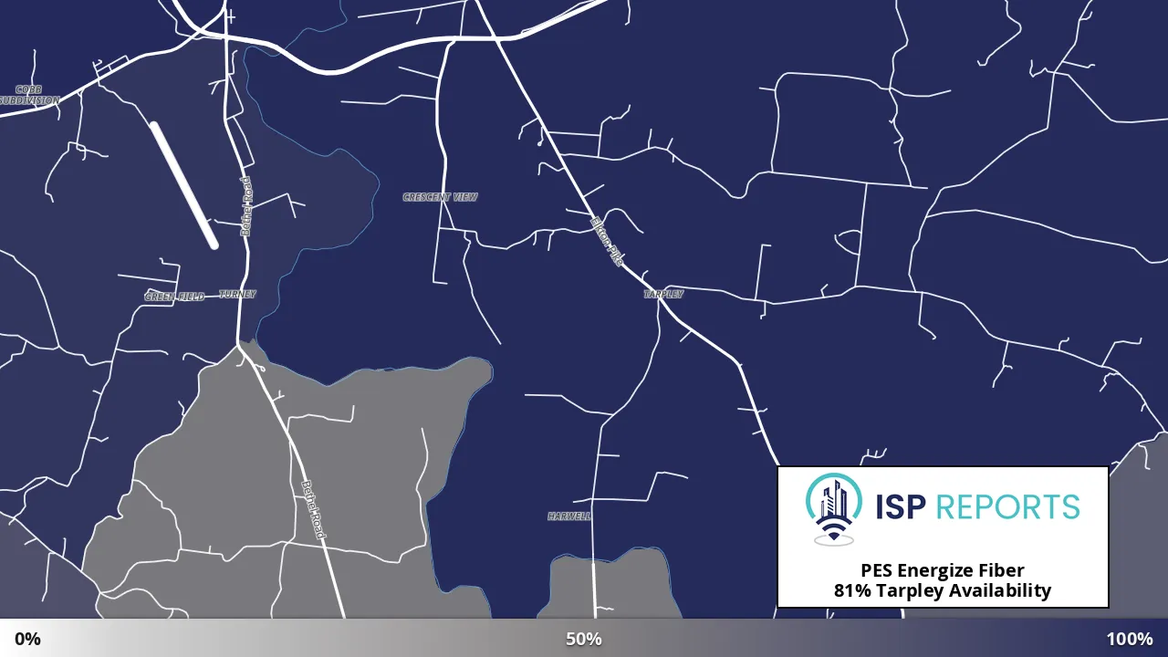Tarpley, TN map of internet availability